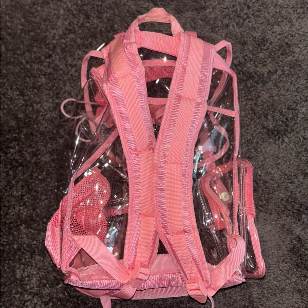 Clear pink backpack - Picture 2 of 4